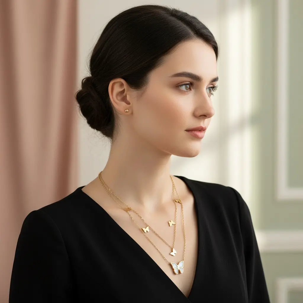 Monarch Flight Layered Necklace